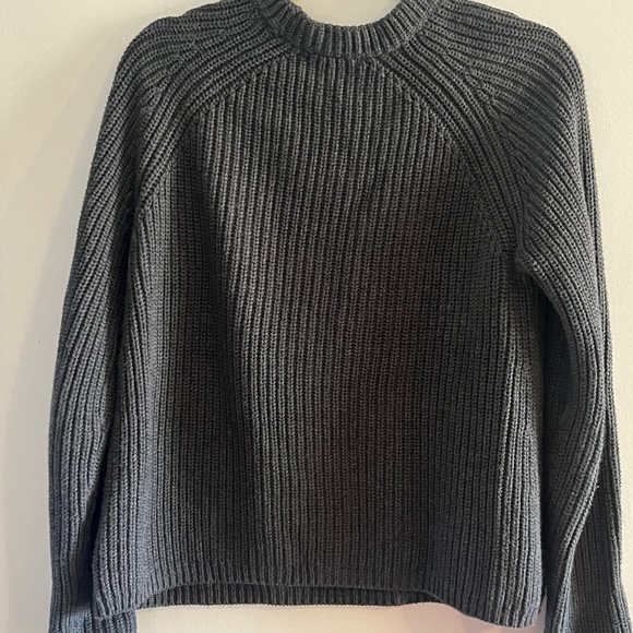 Quince 100% Organic Cotton Fisherman Crew Sweater - Women's Medium - Charcoal - Picture 2 of 8